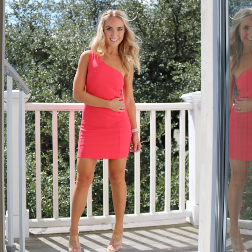Pink One Shoulder Dress